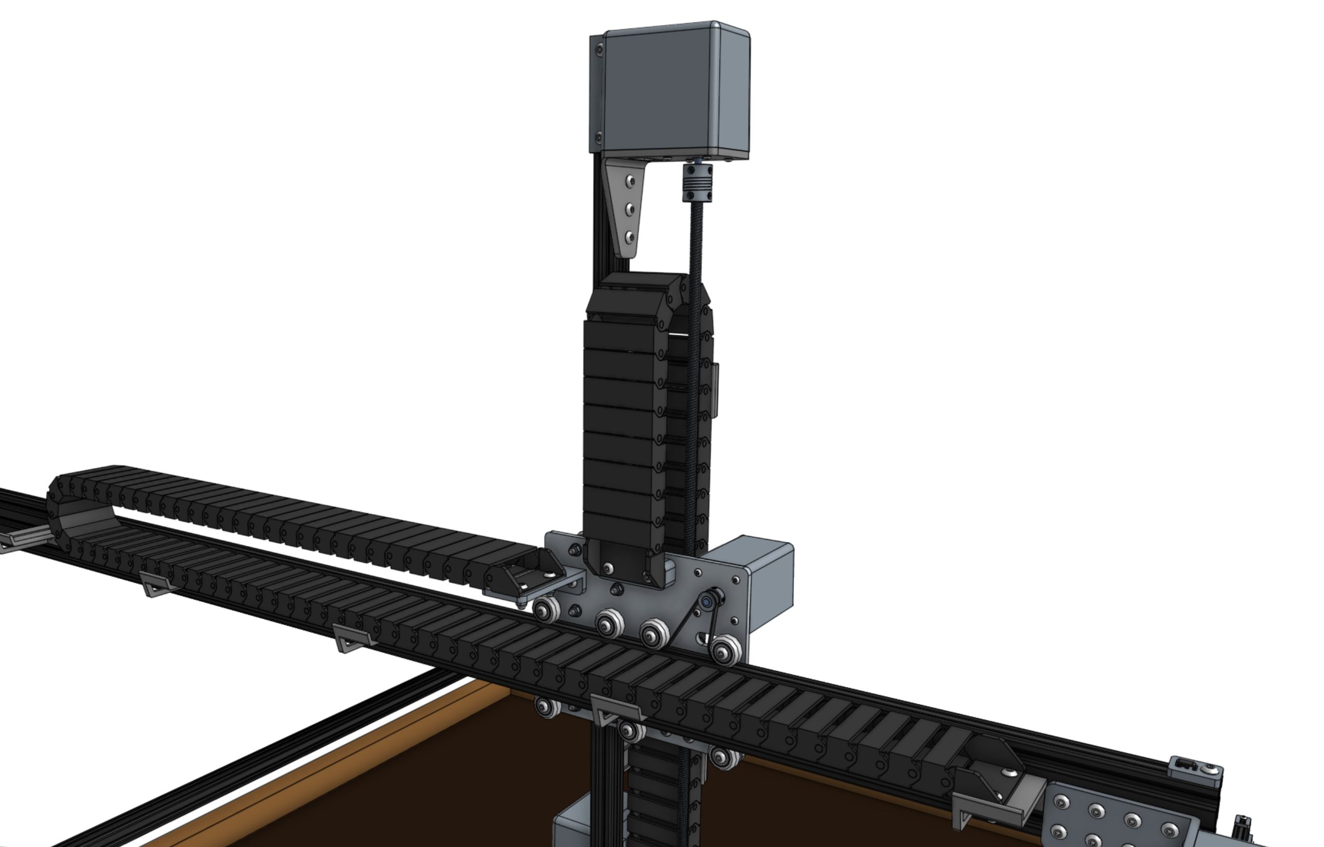 Flexible two-axis cable carrier designed for complex motion systems.
