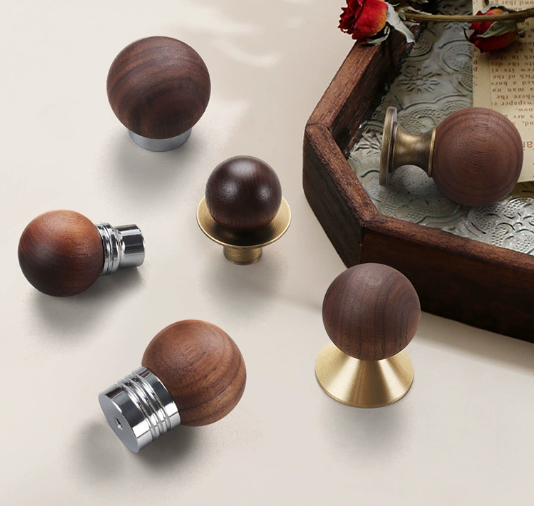 wooden+zinc alloy handle