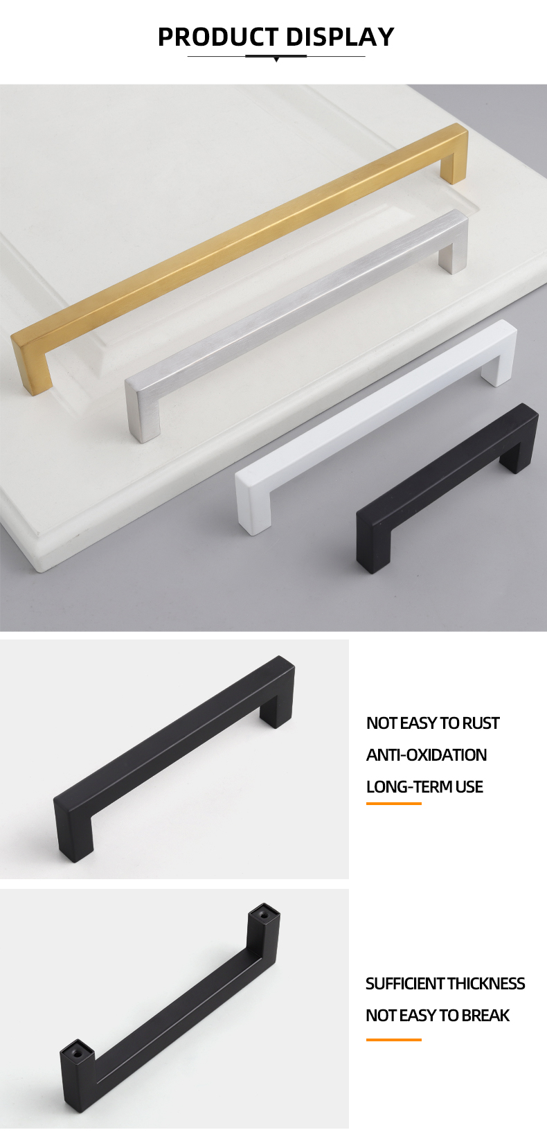 cabinet modern stainless steel handles