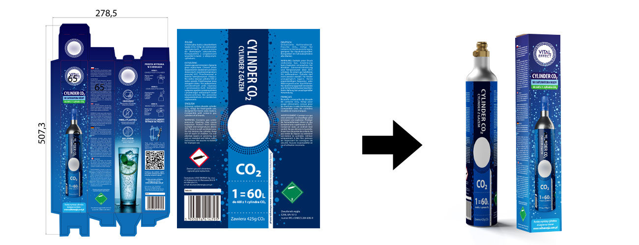 Maßgeschneiderte CO2-Zylinder mit Sprudelwasser