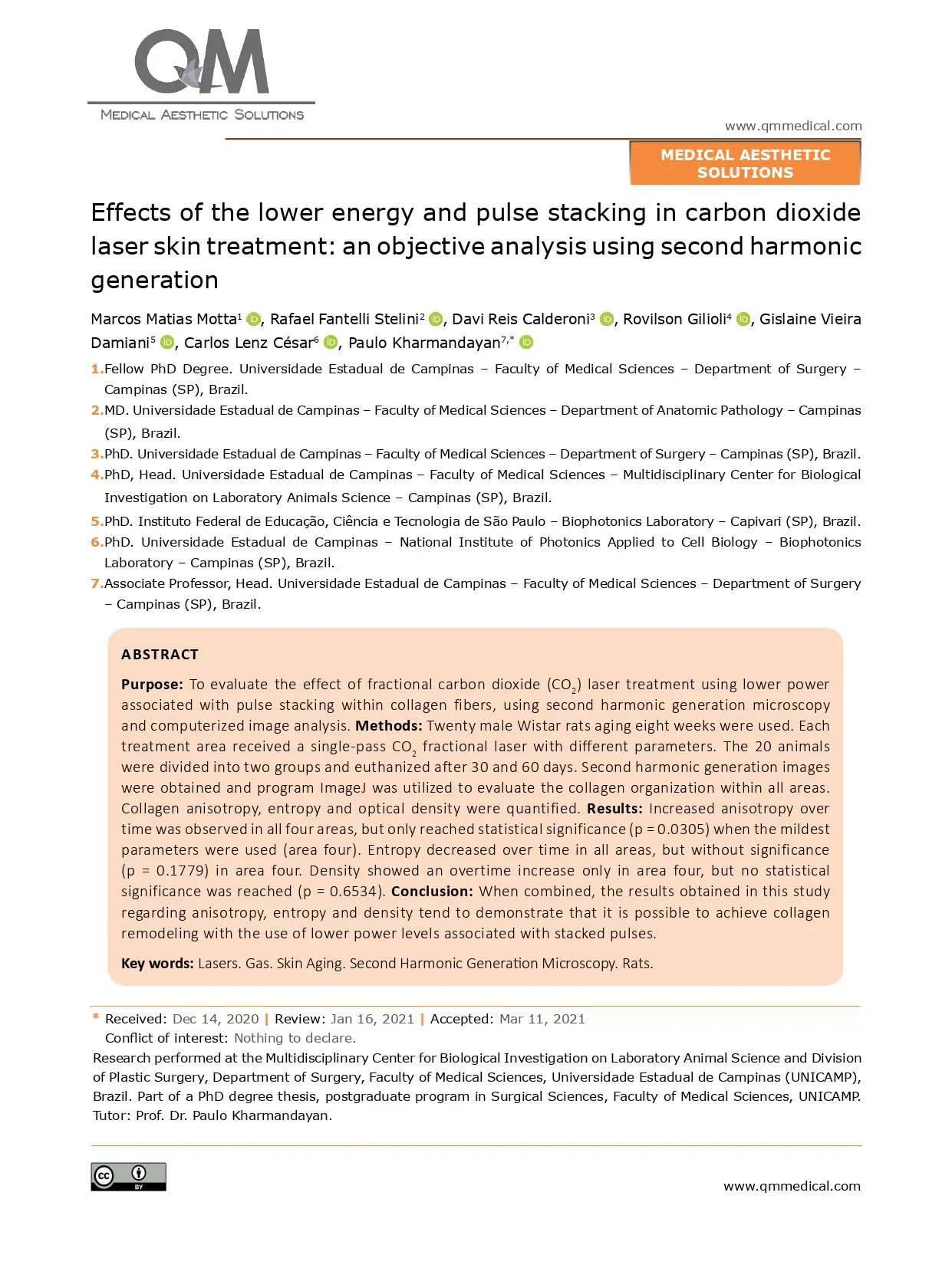 Effects of the lower energy and pulse stacking in carbon dioxide laser skin treatment an objective analysis using second harmonic generation