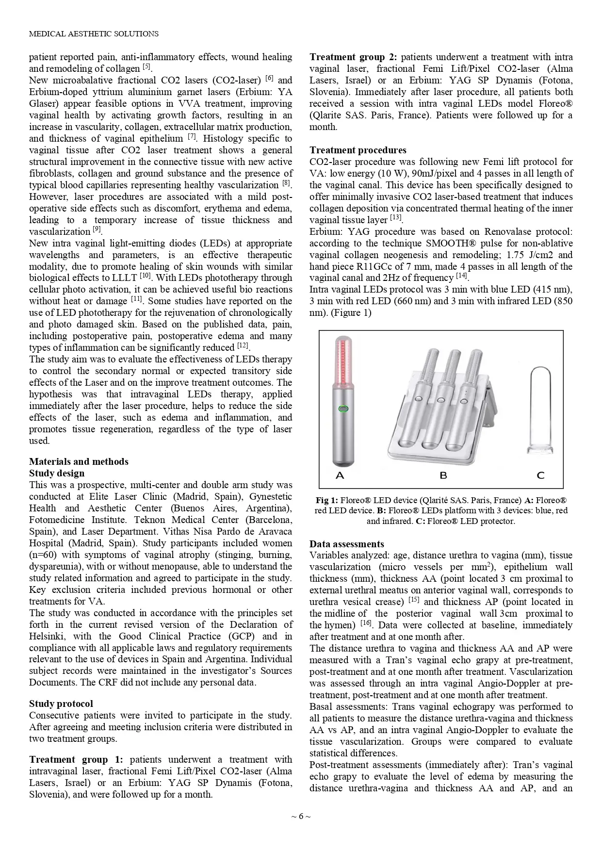 Anatomical outcomes of therapy with LEDs in combination with intra vaginal CO2 vs Er YAG fractional lasers to treat vaginal atrophy
