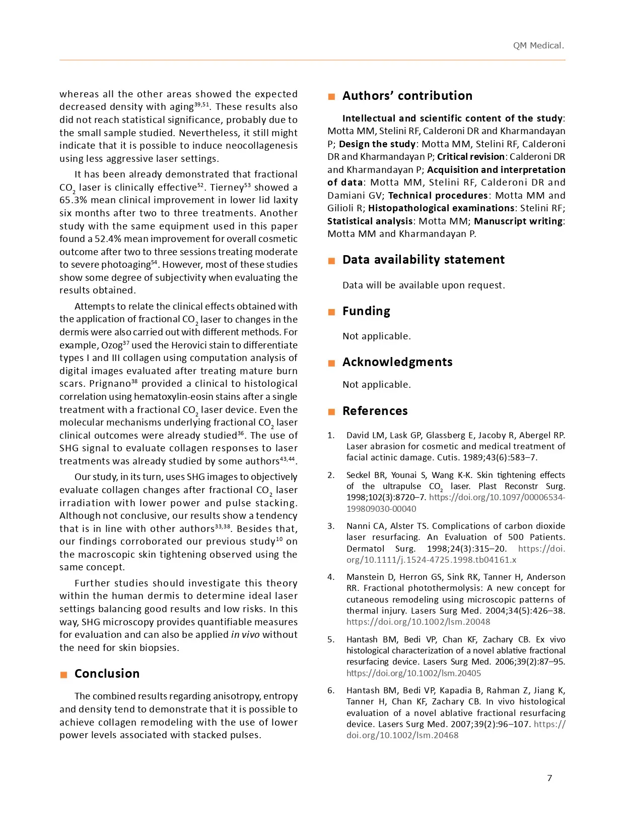 Effects of the lower energy and pulse stacking in carbon dioxide laser skin treatment an objective analysis using second harmonic generation