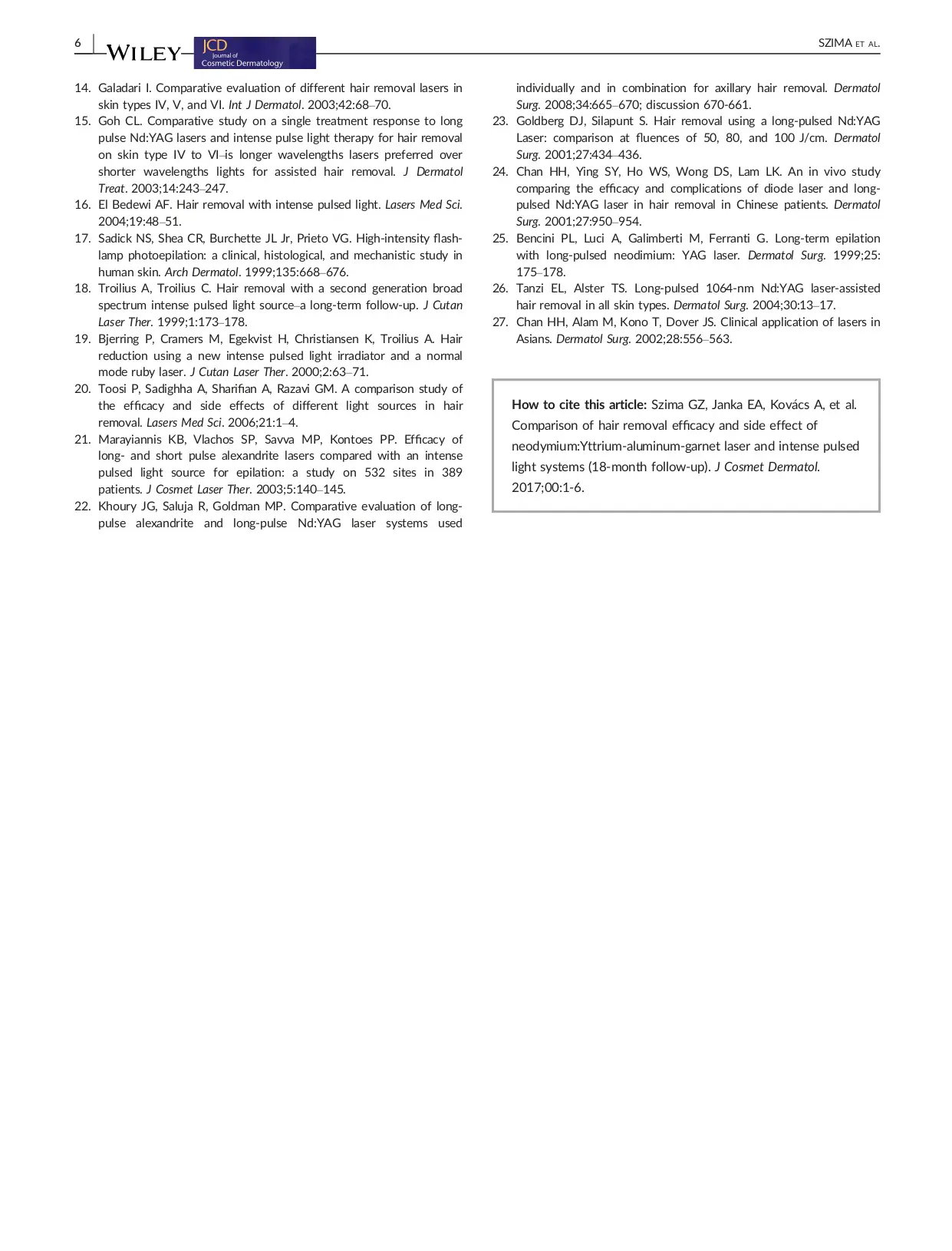 Comparing hair removal efficacy and safety between intense pulsed light SHR technology (low fluence) vs Q-switched Nd:YAG 1064nm laser technology (high fluence).