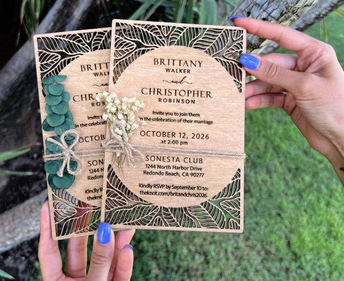 laser cut weeding invitaion