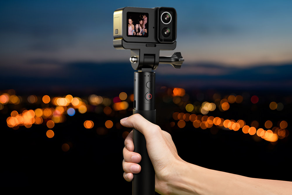 The SJCAM SJ20 Action Camera Mounted on a Battery Grip