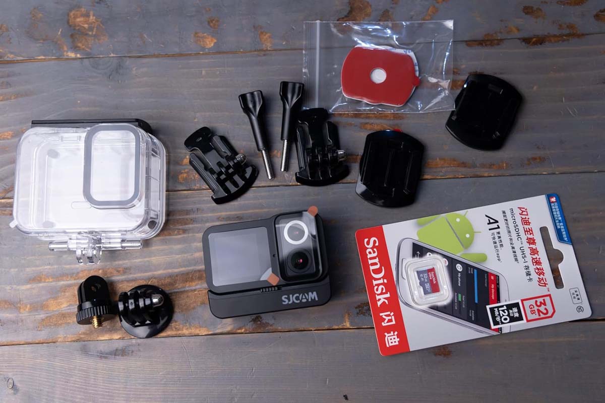 All Components Included in the Packaging Box of SJCAM SJ20 Good Budget Action Camera