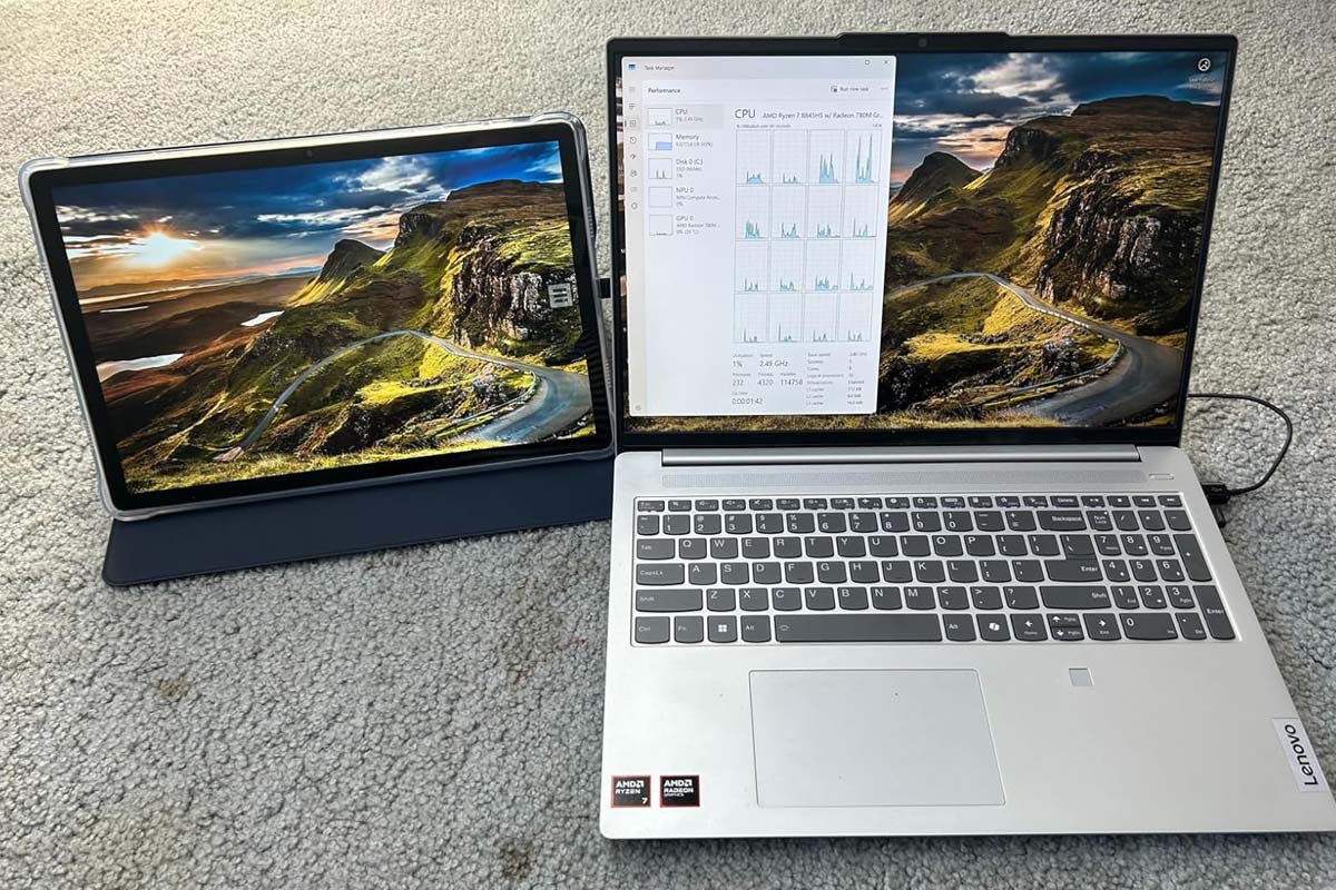 TECLAST T65 Max Great Tablet Placed Next to a Laptop
