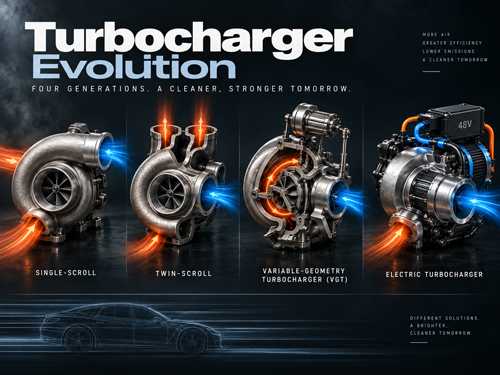 Comparison of single-scroll, twin-scroll, variable geometry and electric turbocharger technology