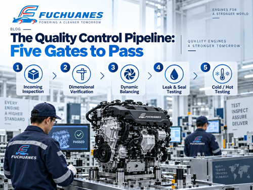 Fuchuan engine quality control process with five inspection and testing stages