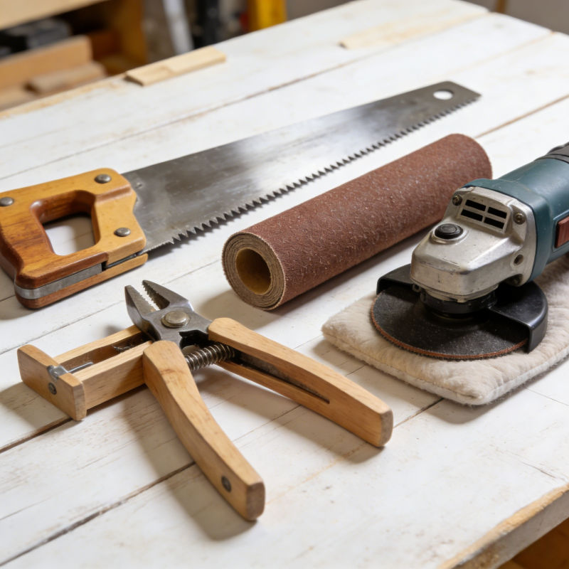 Woodworking tools used for making cutting boards including router, clamps, orbital sander, and hardwood boards in a modern workshop.