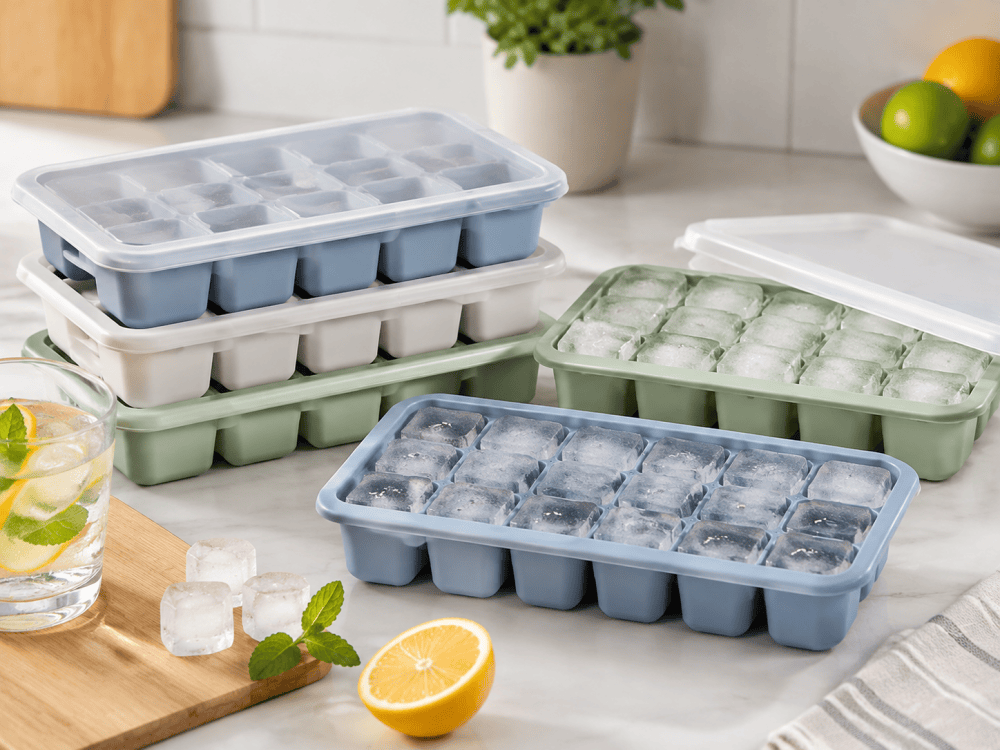 BPA free plastic ice cube tray for kitchen freezer use