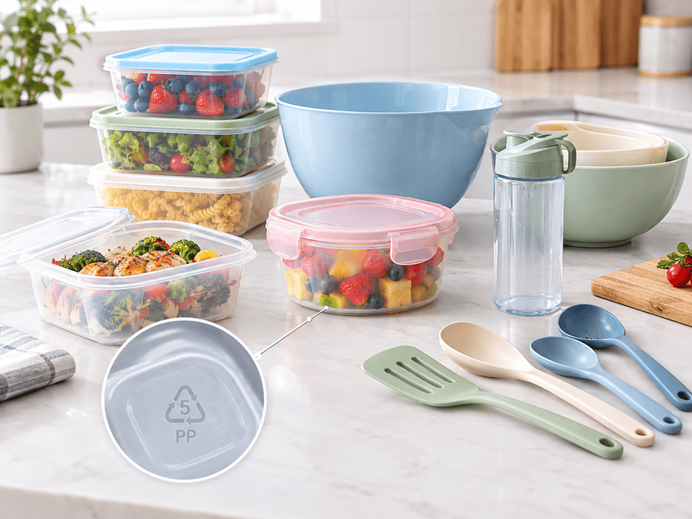 PP5 plastic food containers and kitchenware