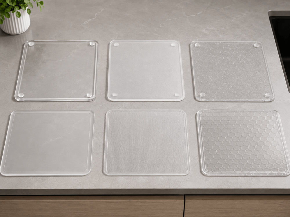 different types of clear plastic cutting board materials
