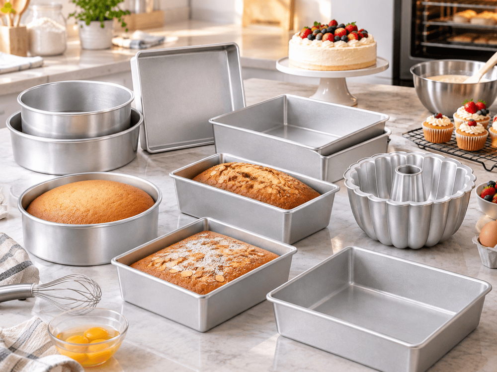 Aluminum cake molds and cake pans for baking