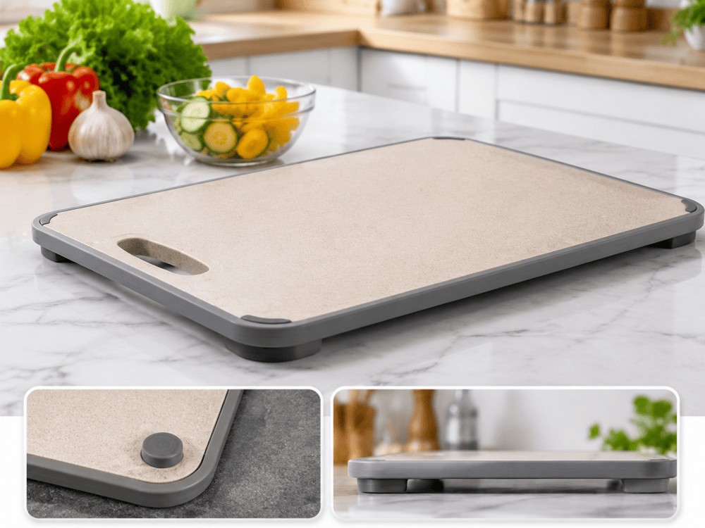 non slip cutting board with anti-slip feet design for kitchen use