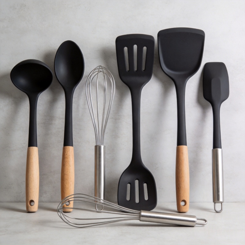 modern food grade silicone kitchen utensil set
