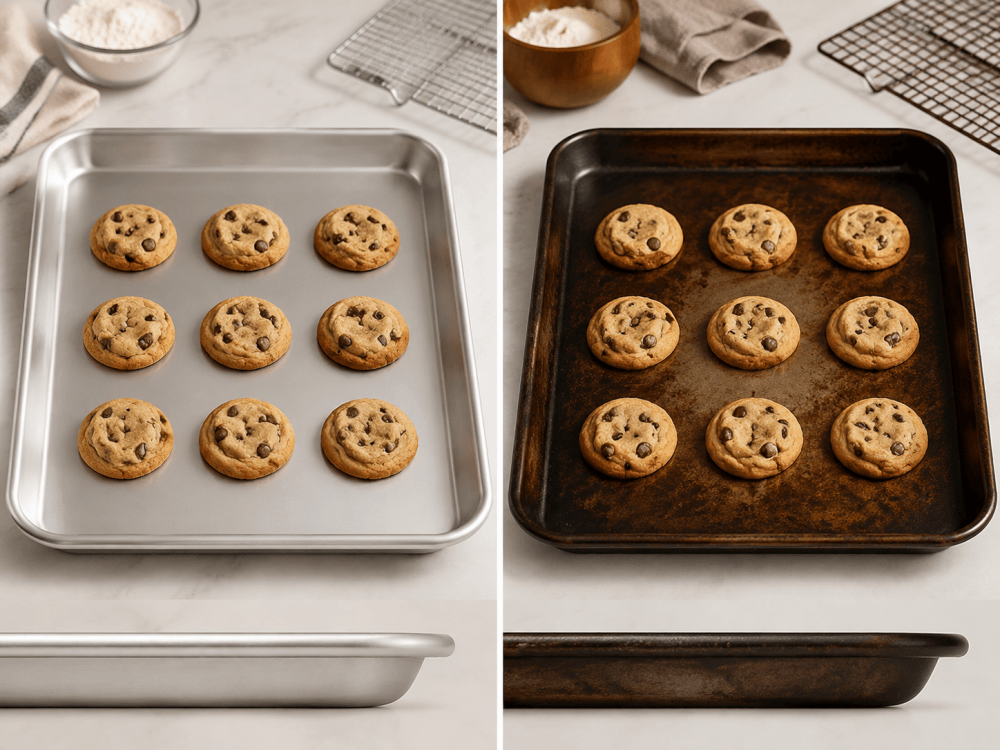 Aluminum vs carbon steel cookie trays comparison
