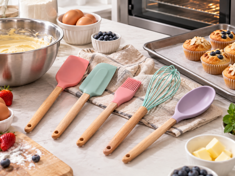 Silicone baking utensils for cooking and baking