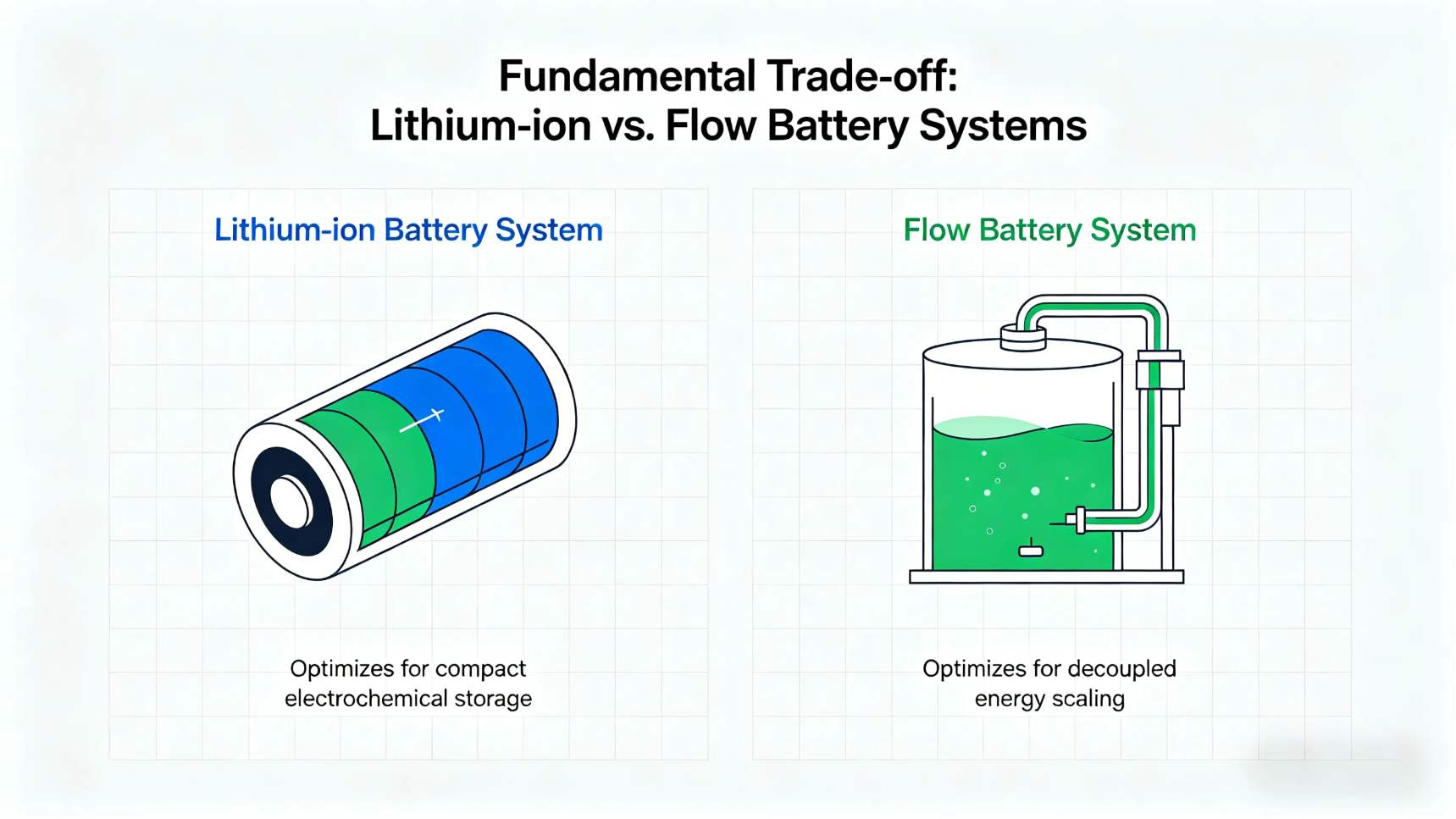 Lithium-ion vs Flow Battery: Energy Density, Scalability, and System Design Trade-offs for Grid-Scale Energy Storage