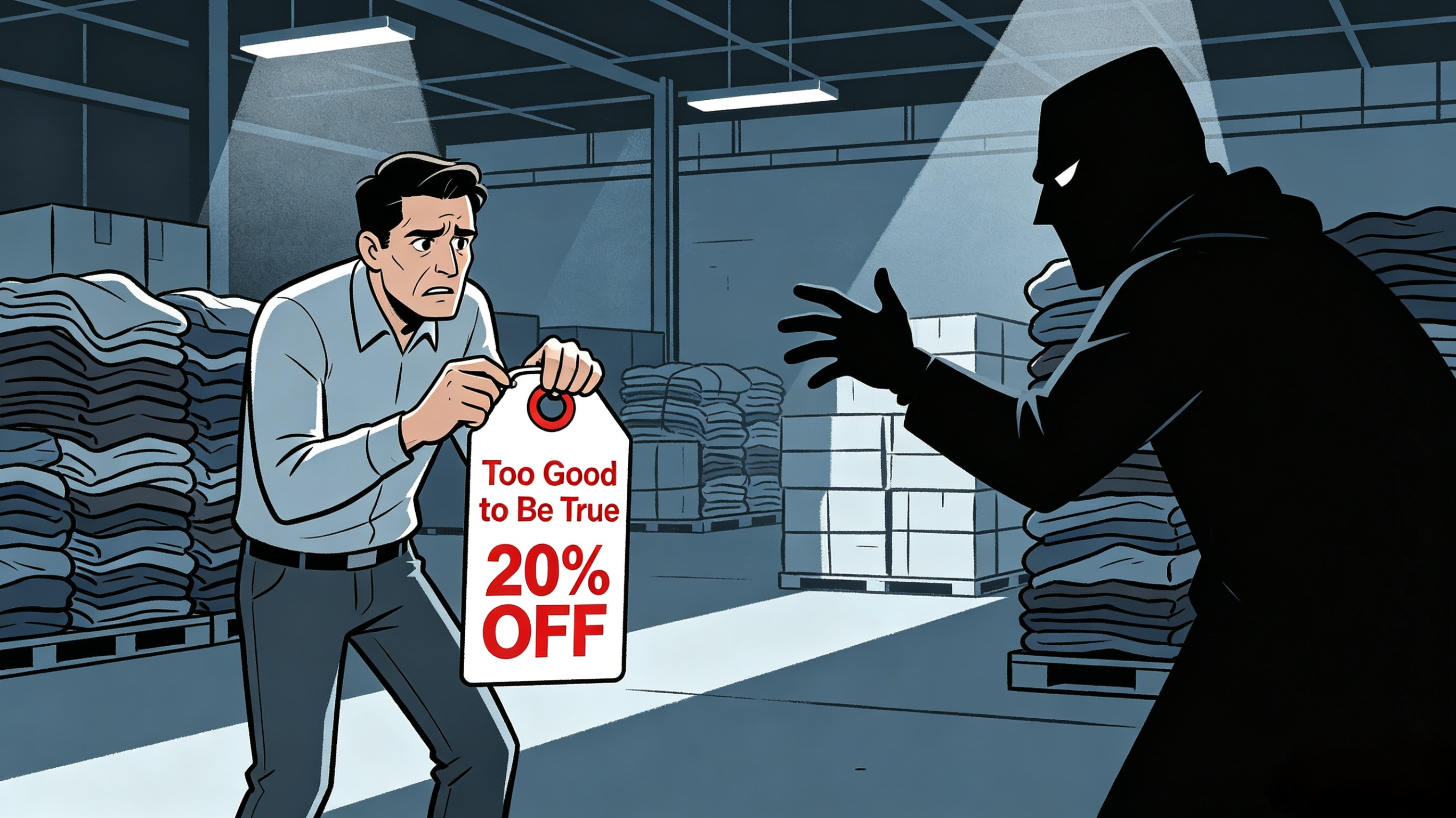 If the price is 20% lower than the market average, you aren't buying a bargain; you are buying a scam.