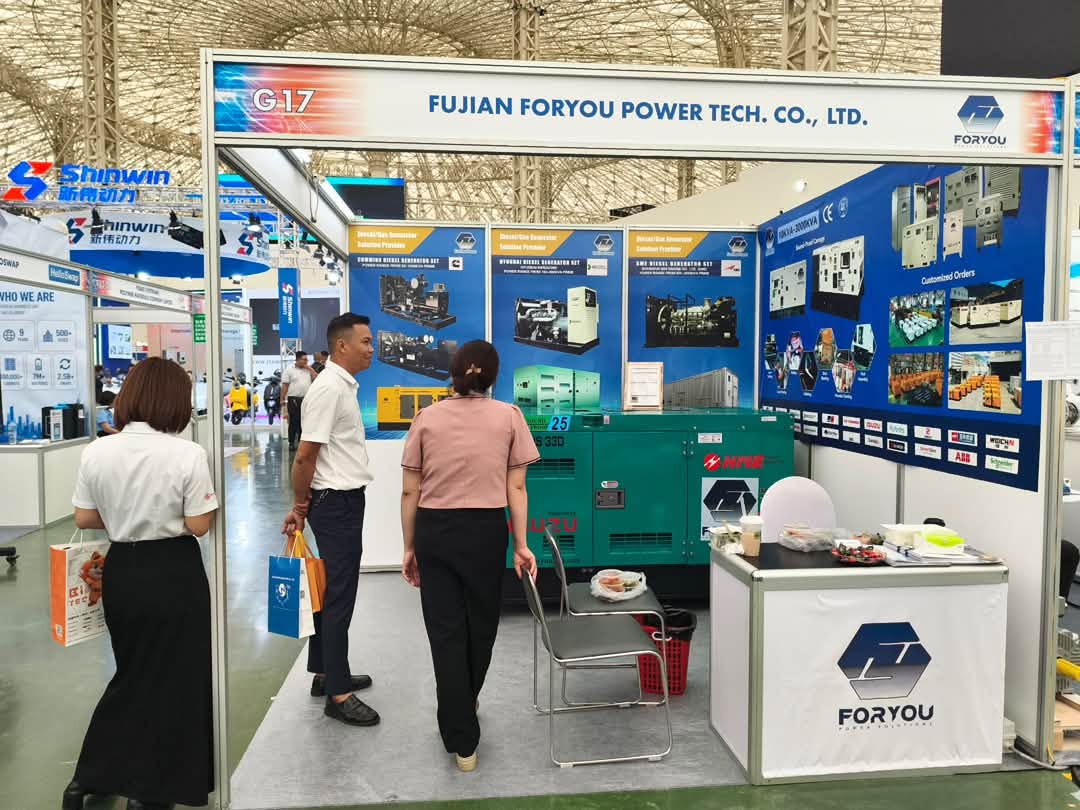 Diesel generator manufacturer Foryou Power exhibition booth in Hanoi Vietnam