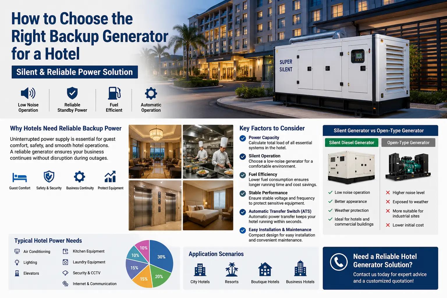Backup Generator for a Hotel