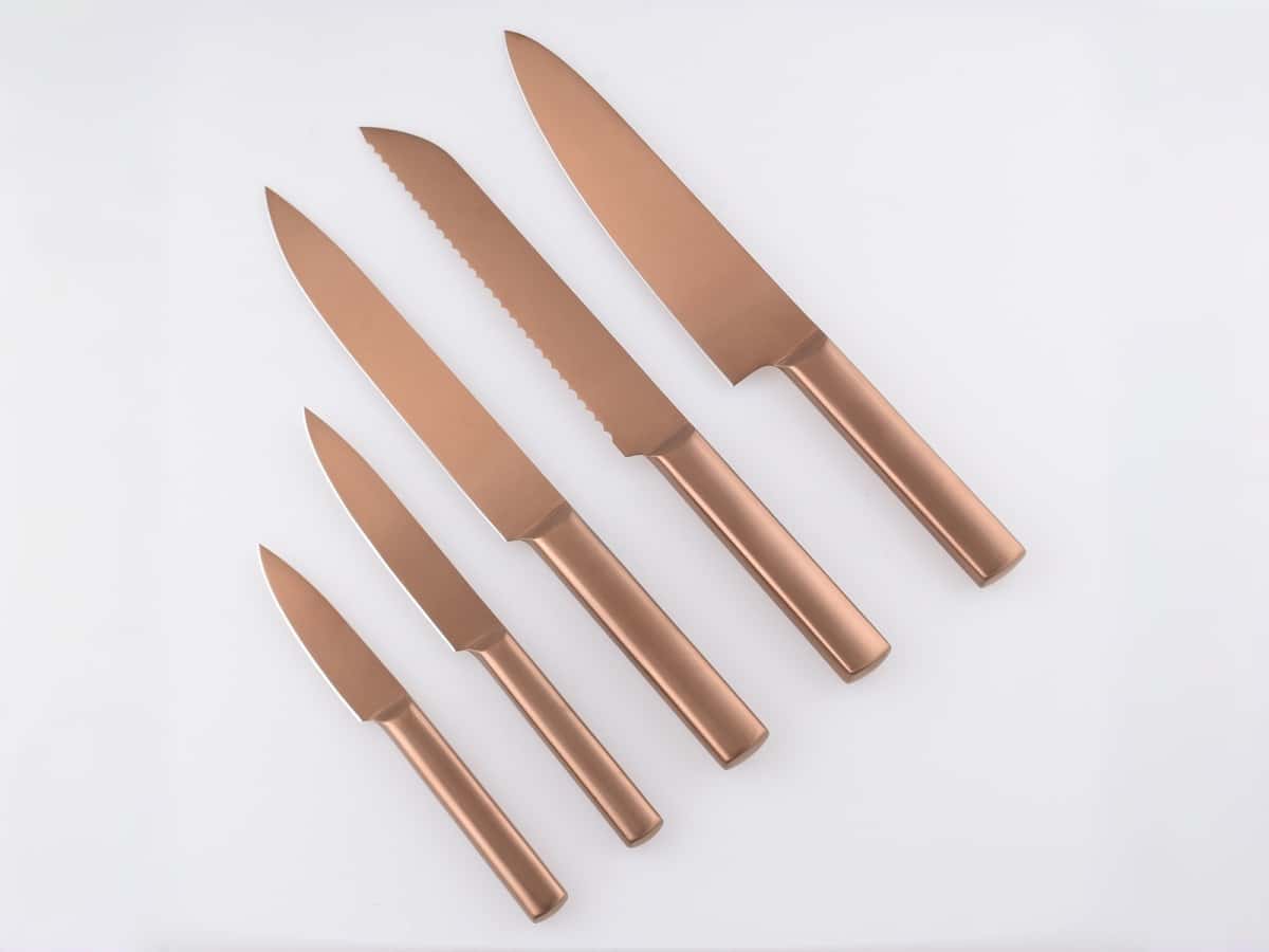 Titanium coated kitchen knives