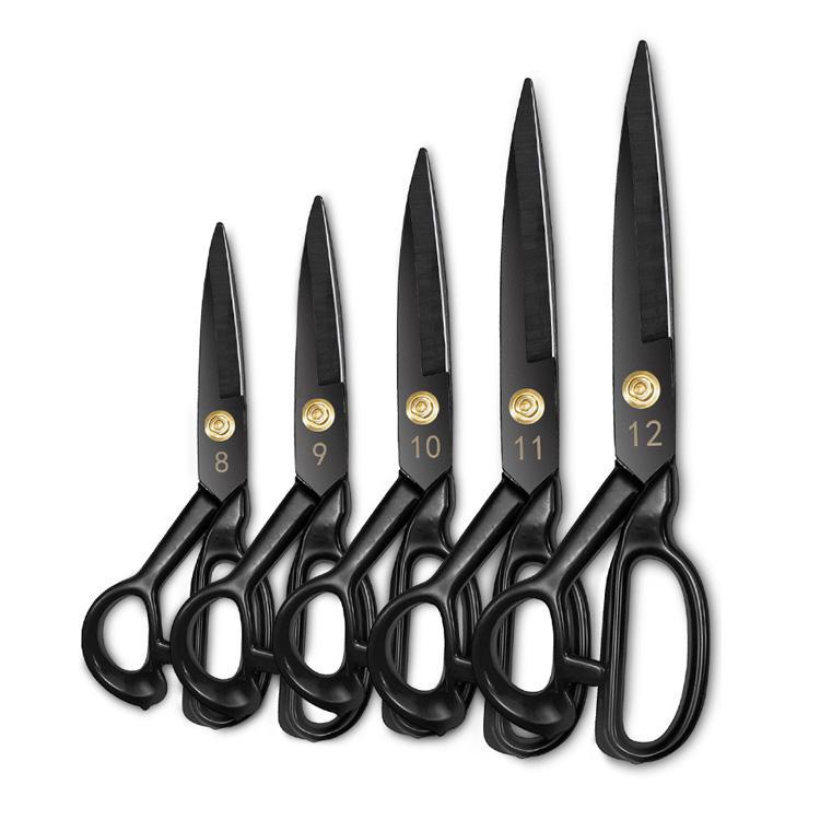 Different sizes of tailor scissors from 8 to 12 inches
