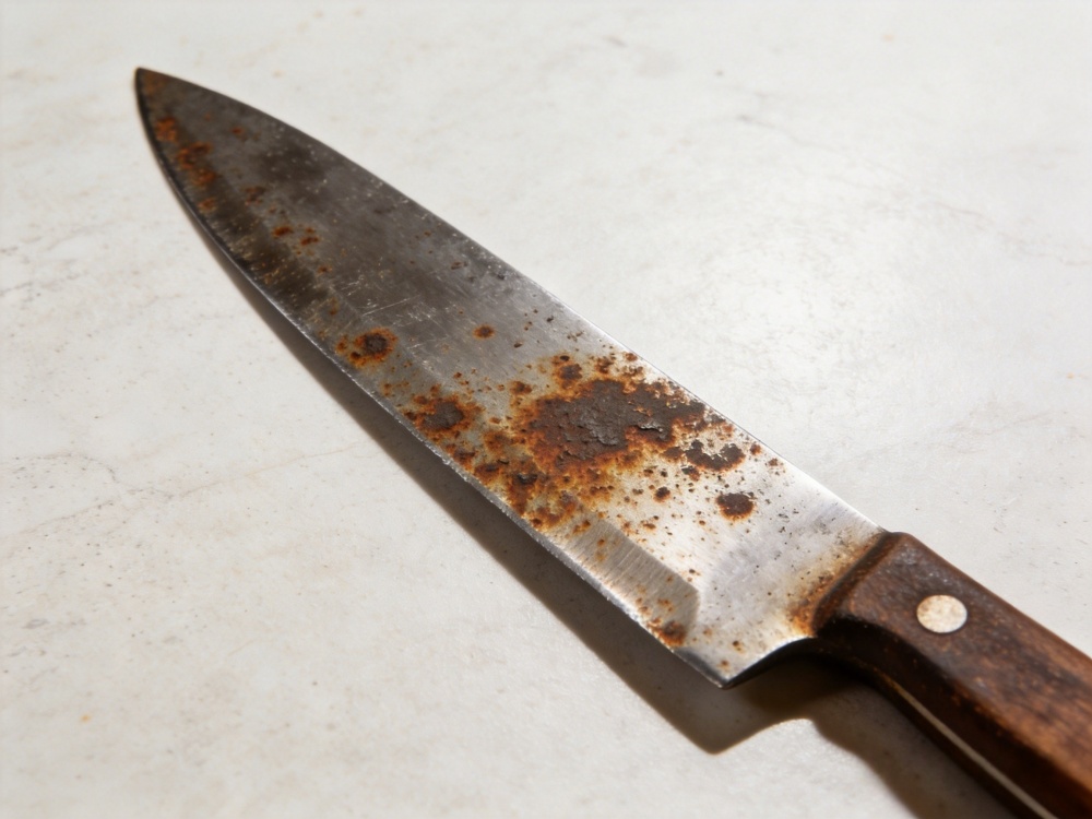 rust on kitchen knife blade