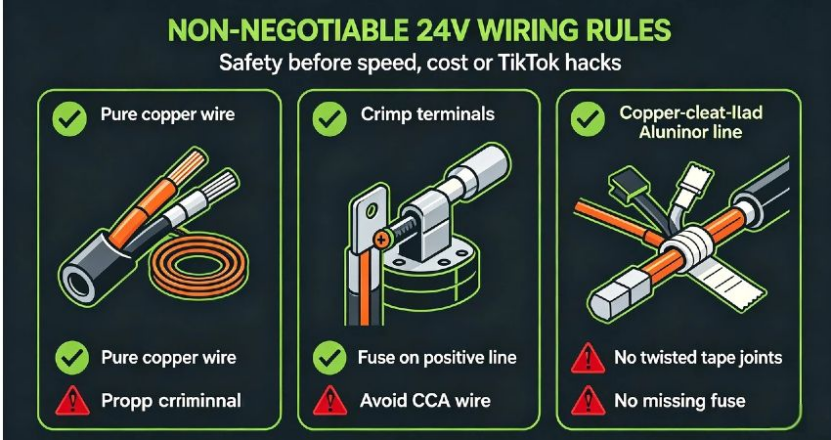 Essential safety rules for wiring LiFePO4 24v battery banks in DIY off-grid and vehicle builds
