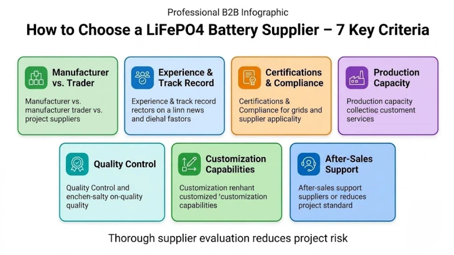 Seven key criteria for evaluating LiFePO4 battery suppliers for B2B buyers