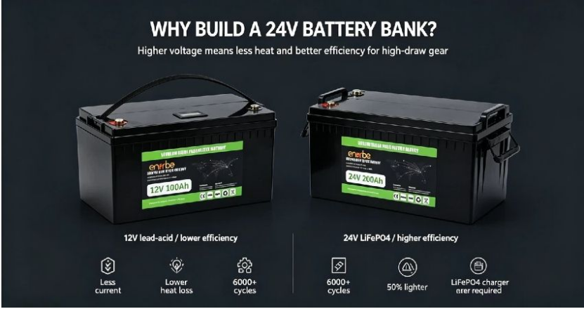 Key advantages of a 24v LiFePO4 battery bank, plus important tips for using a proper charger 24v battery unit