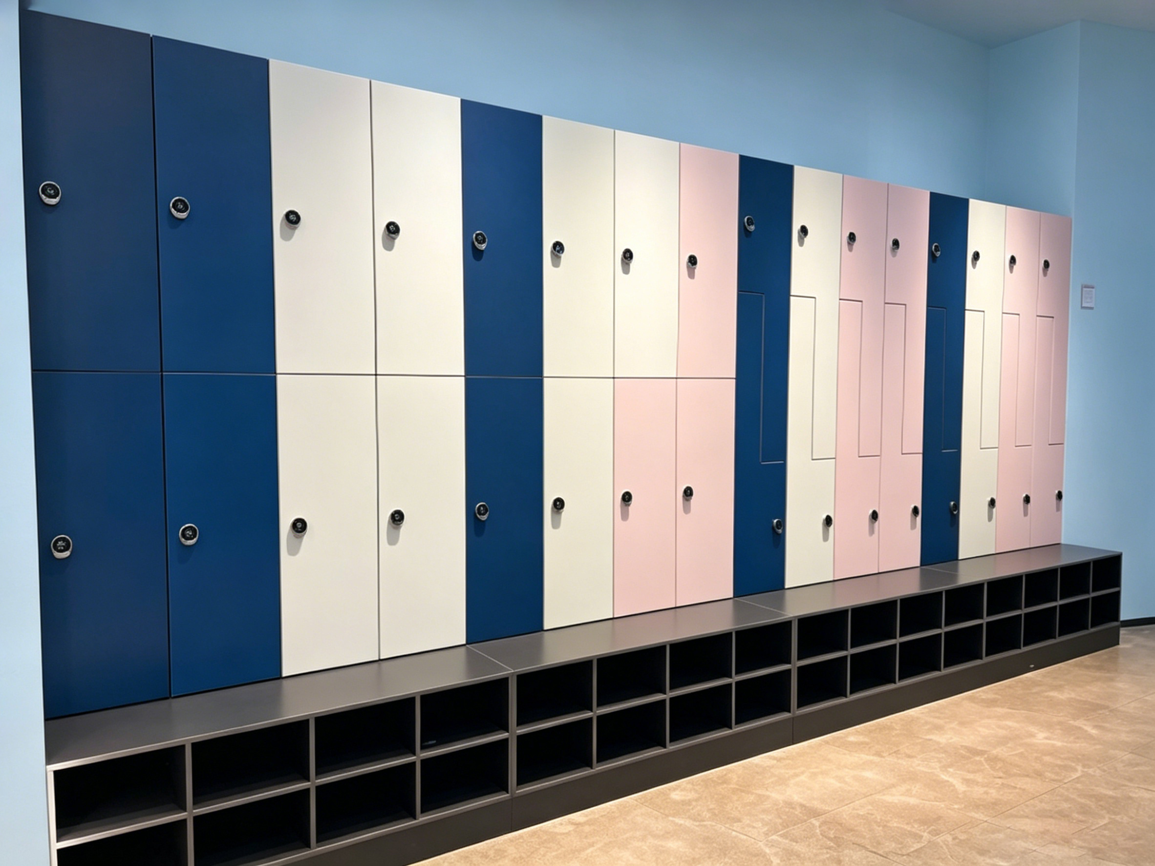 Industrial HPL lockers for Philippines factory employee changing rooms