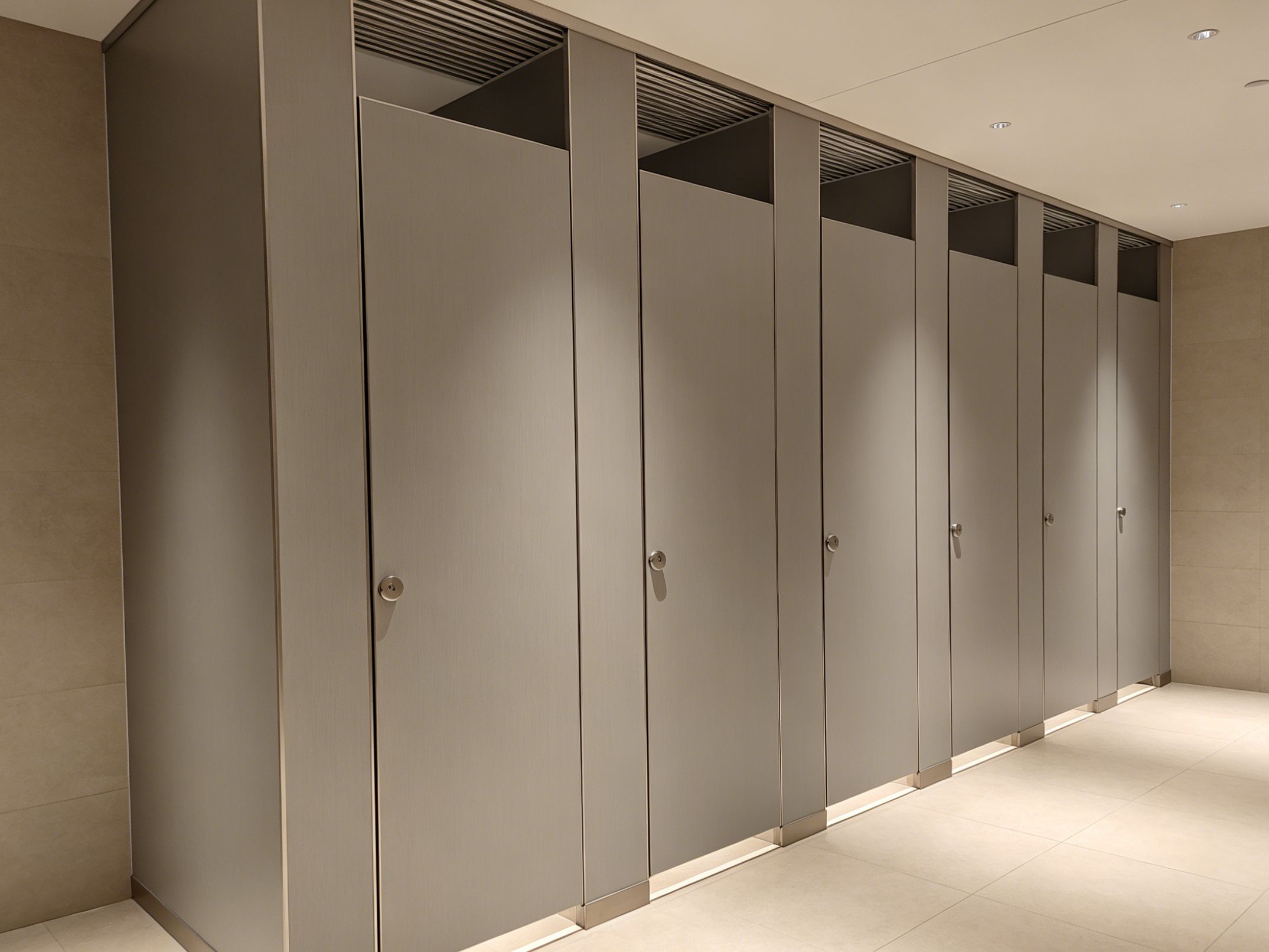 HPL toilet partitions specifications including thickness, sizes and hardware