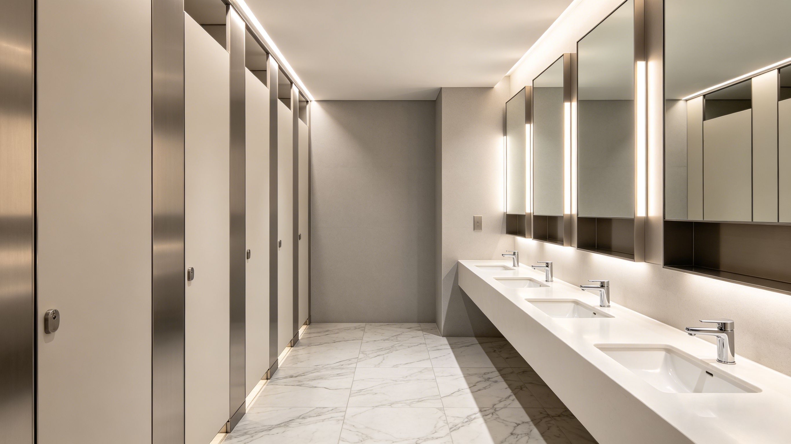 HPL toilet partitions for airports and transportation hubs in Malaysia