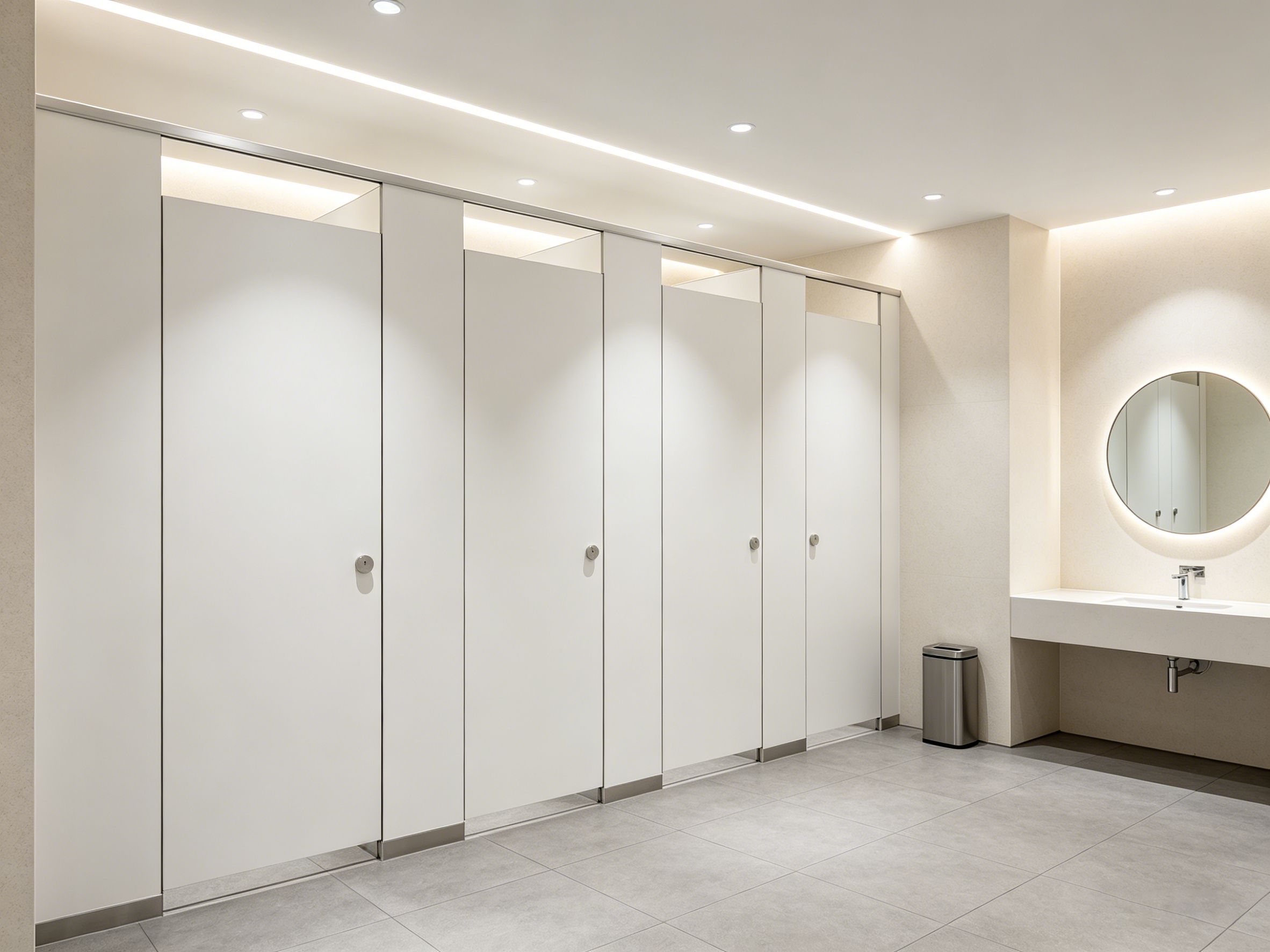 HPL toilet partitions for commercial office buildings in Malaysia