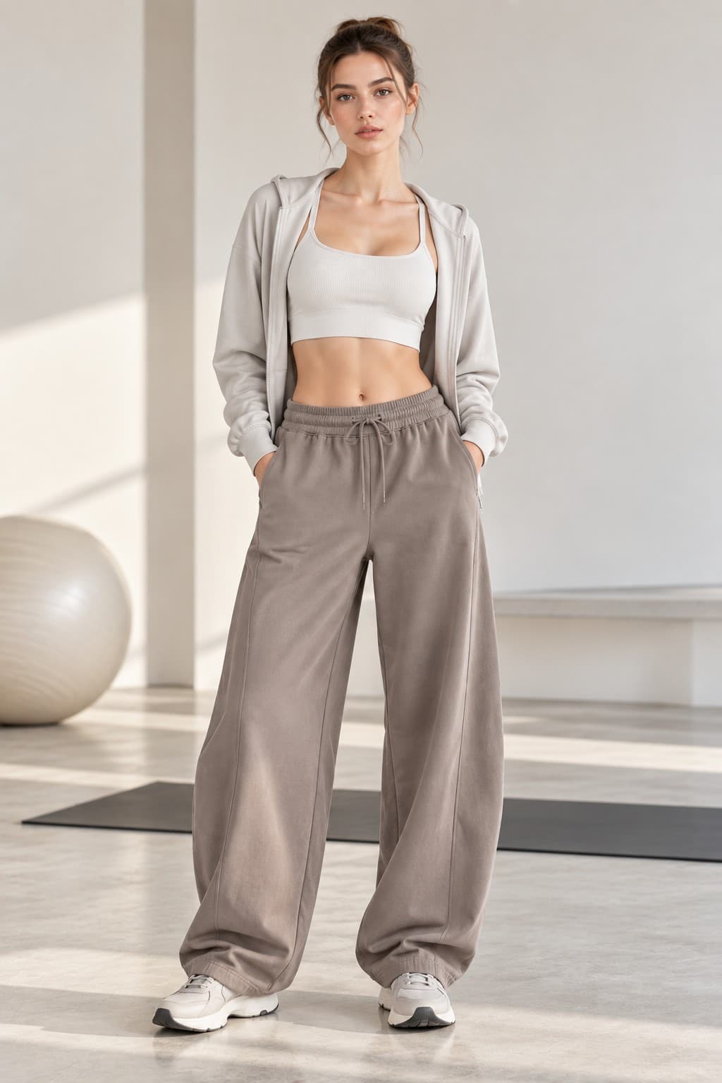 Barrel-leg active pants in a relaxed 2027 activewear silhouette