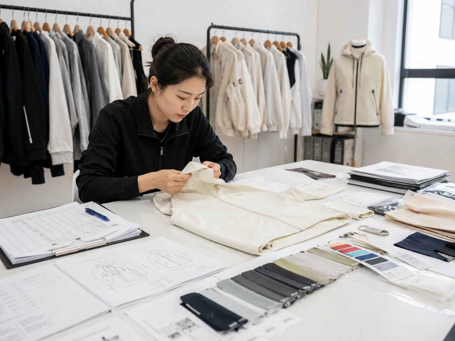 Pre-production garment sample review before apparel manufacturing