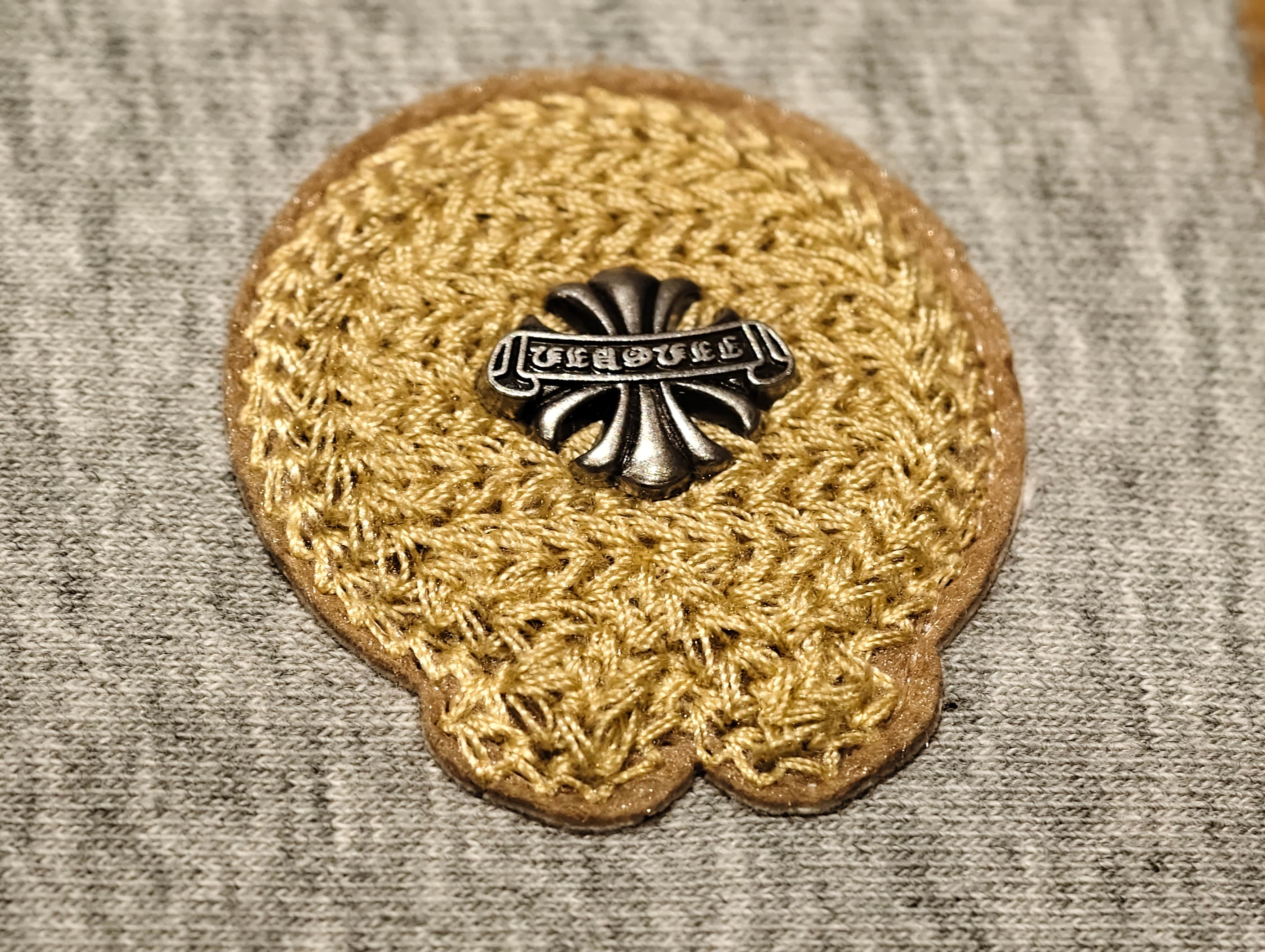 Cord embroidery patch with raised dimensional texture