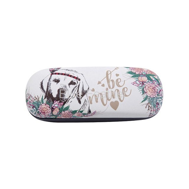 Bohemian Dog Print Hard Glasses Case for Everyday Use