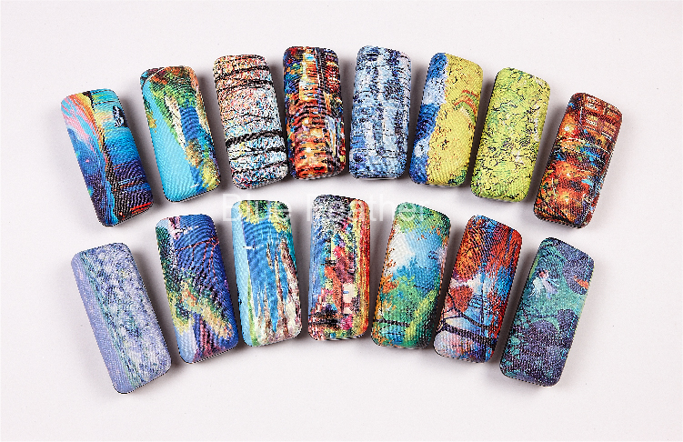 Stylish Oil Painting Pu Leather Hard Optical Case for Everyday Use
