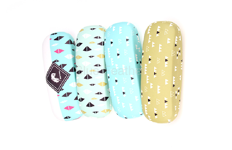 Modern Assorted Triangle Print Glasses Case for Everyday Storage