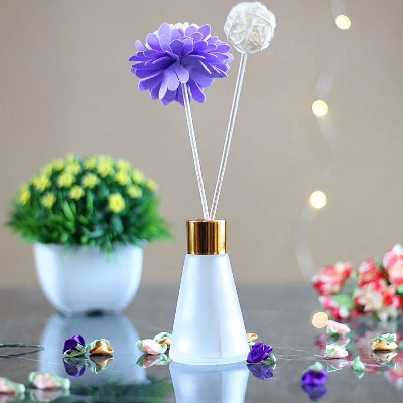 30ml  50ml frosted cone shaped small mouth aroma diffuser glass bottle