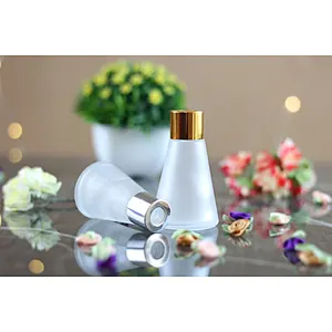 30ml  50ml frosted cone shaped small mouth aroma diffuser glass bottle