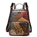 Custom logo womens fashion retro multi color leather splice backpack