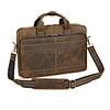 cow hide leather laptop briefcase