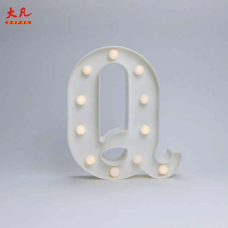 Q letter board light led letters led festival lights Christmas decoration festival light plastic bulkhead light