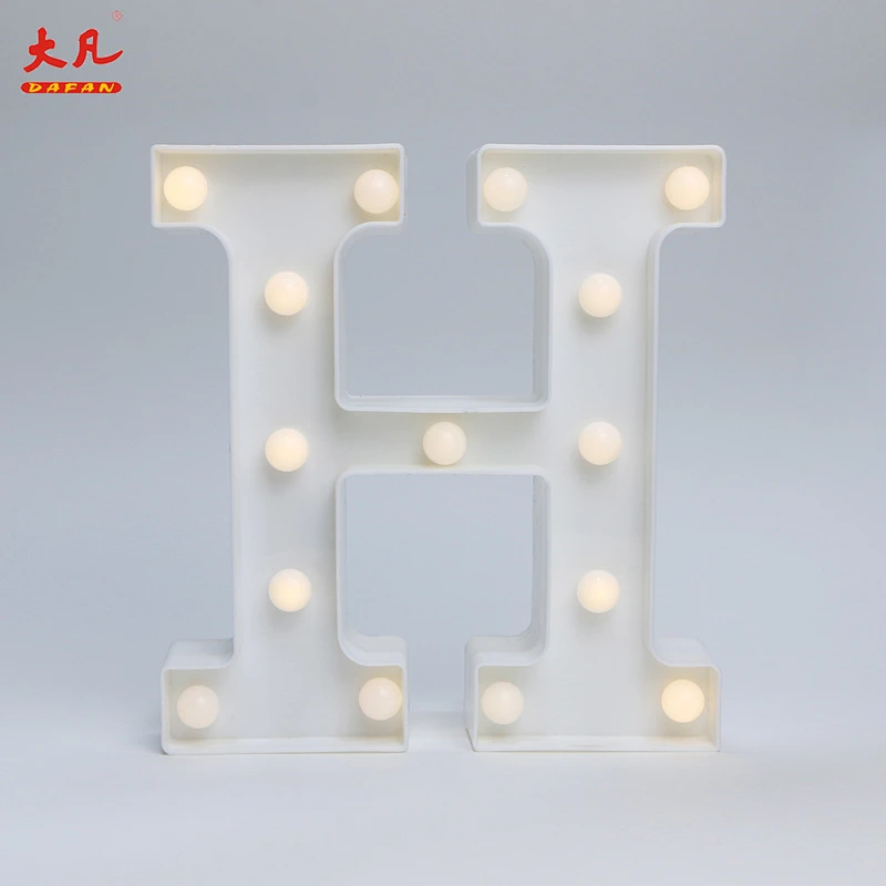 letter h keychain led Christmas lights led decoration light for wedding plastic light cube light letter box