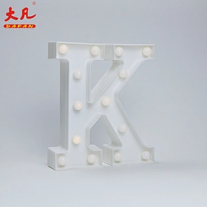 K table decoration led home lighting battery led light alphabet letters word light
